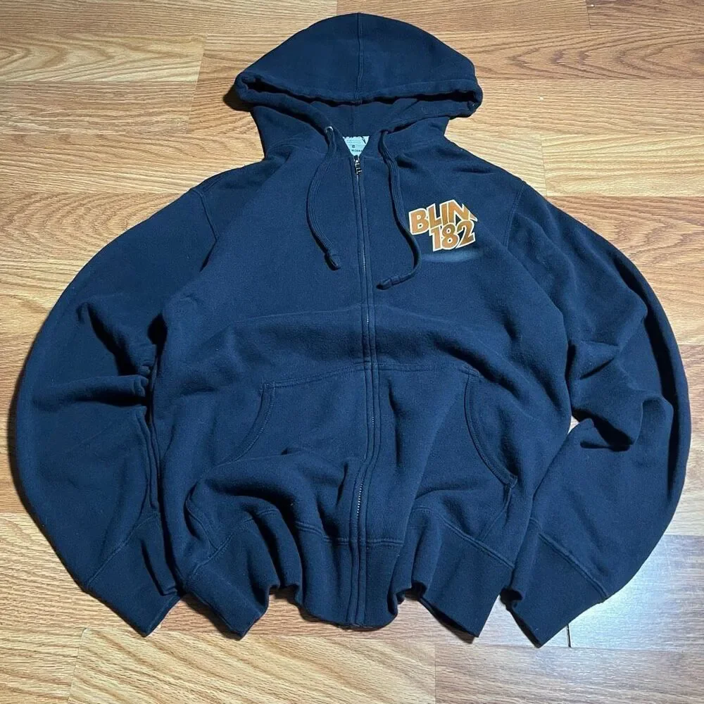 Y2K RARE Blink 182 Skankin Bunny 2009 Full Zip Navy Hoodie